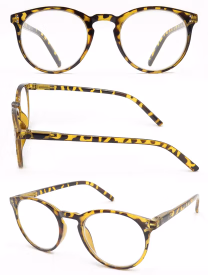 Vintage Round Super Thin Blue Filter Clear Plastic Reading Glasses