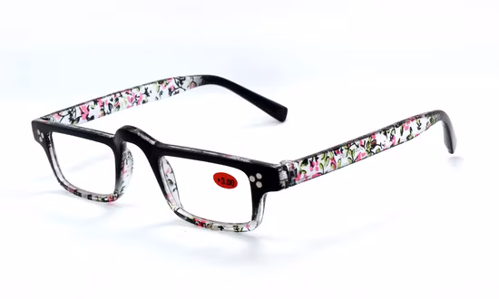 Oblate Oval Frame Metal Pattern Temples Spring Hinge Women Fashion Reading Glasses